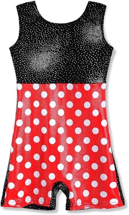 HOZIY Gymnastics Leotards for Girls Sparkly Biketard Mermaid Green Red Hot Pink Polka Dots