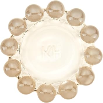 khtumeware Chic Smoky Bubble Glass Candle Dish Modern Clear Glass Candle Holder for Tealights & Diffusers, Decorative Tray for Home & Tabletop Decor(2 Pack)