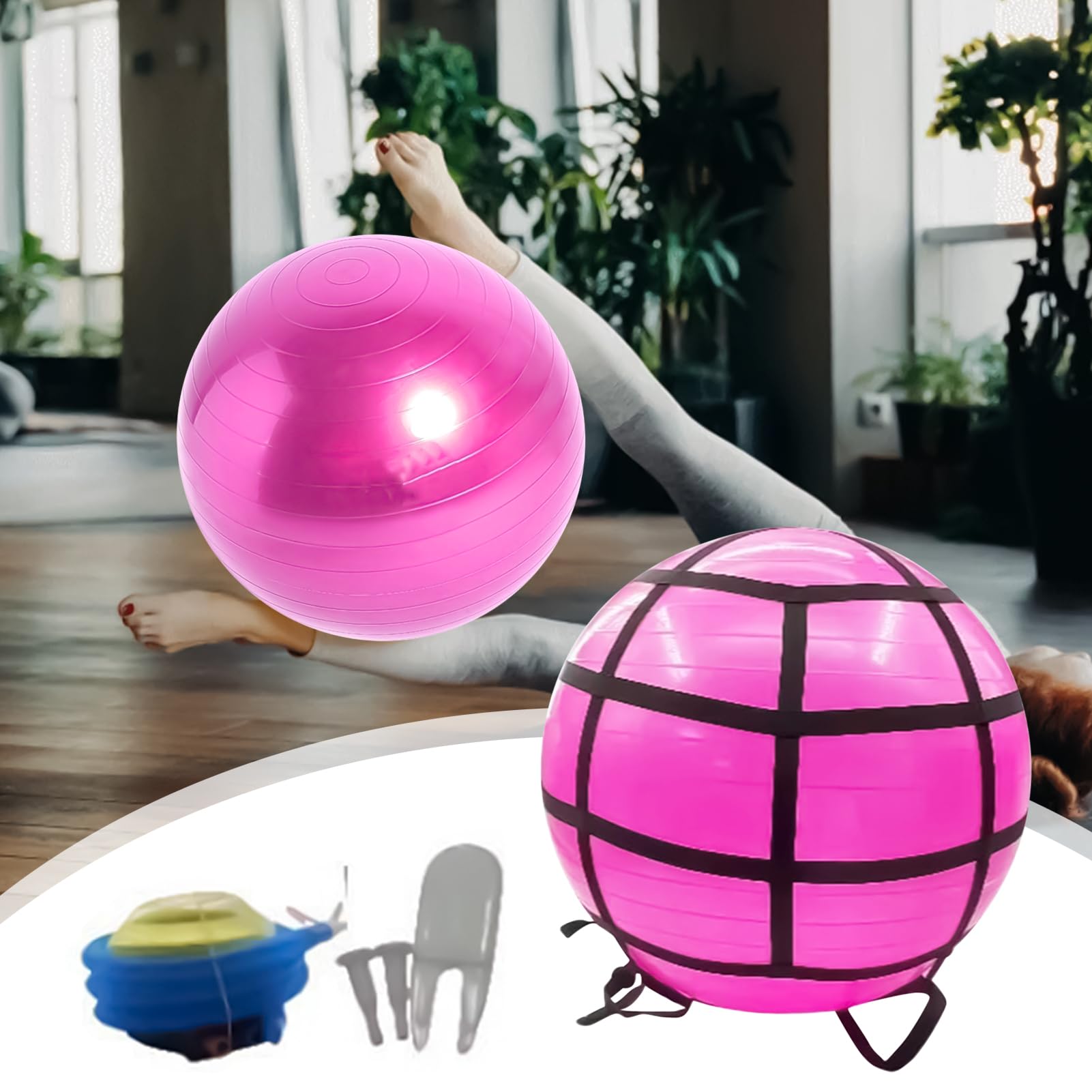 Palla per gravidanza, palline da yoga per esercizi con pompa, attrezzatura portatile per allenamento a casa, palestra, per allenamento di base, stabilità, equilibrio, fitness, parto