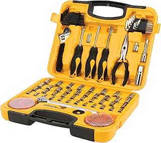 Performance Tool W1538 SAE/Conjunto de ferramentas de garagem métrico para reparos e projetos de casa, amarelo, 94 peças