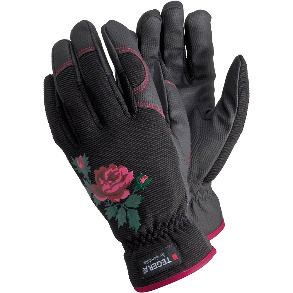 Ejendals 90030-8 Size 8 "Tegera 90030" Synthetic Leather Glove - Black/Pink