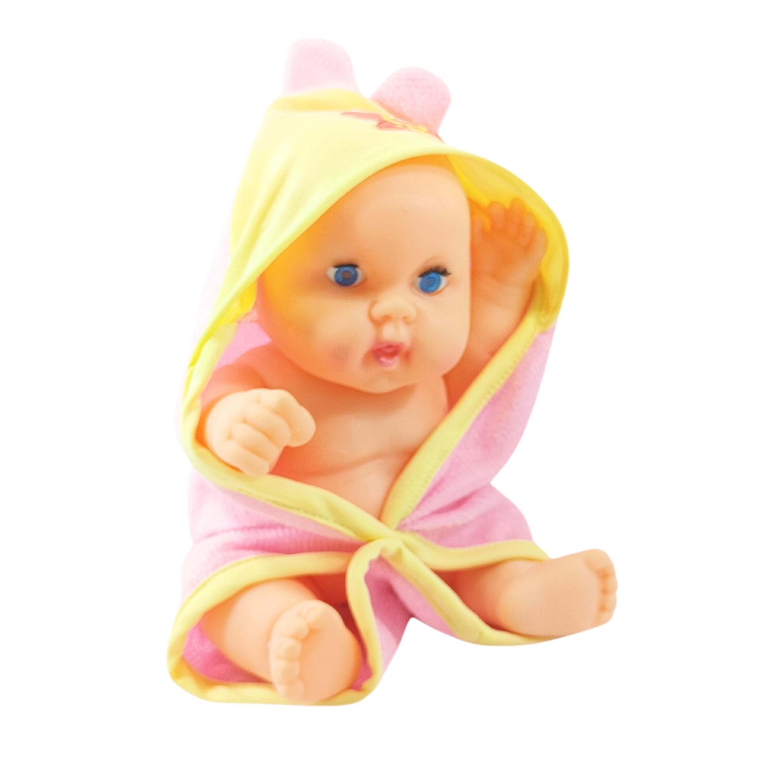 Ladli® Baby Boy Doll Natural Looking Towel Dress Model Small (Twistable Face, Arms and Legs) for Small Kids/Made of Rubber Real Looking Baby DollTowel Baby Toy for Kids