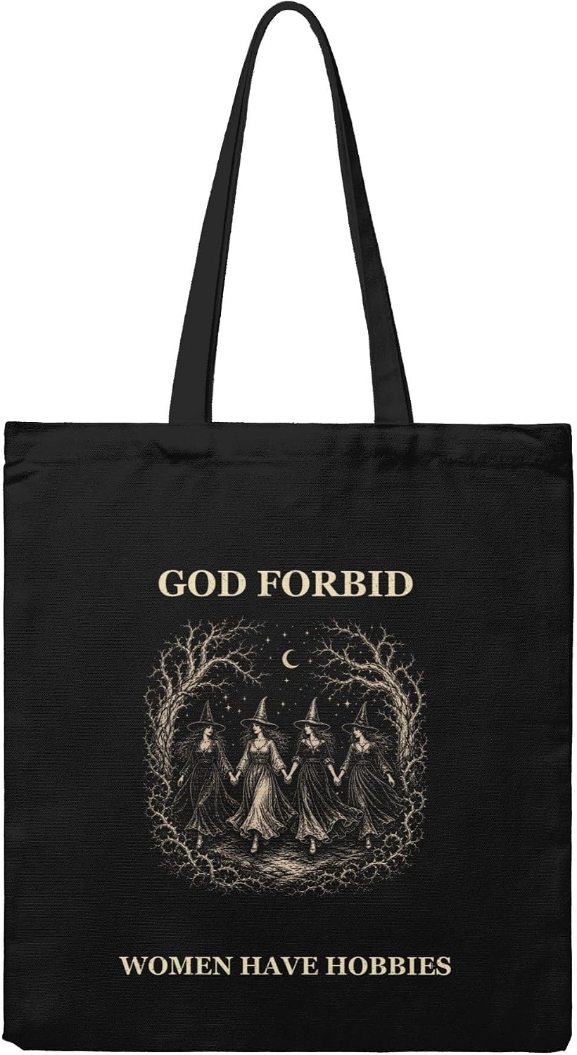 Witchy Gifts for Women Halloween Canvas Tote Bag