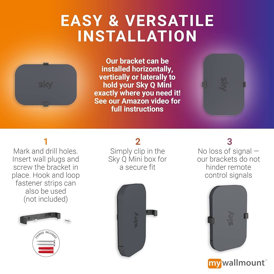 Sky Q Power Supply Wall Mounting Bracket. Holder. Made In The UK By Us. | UK