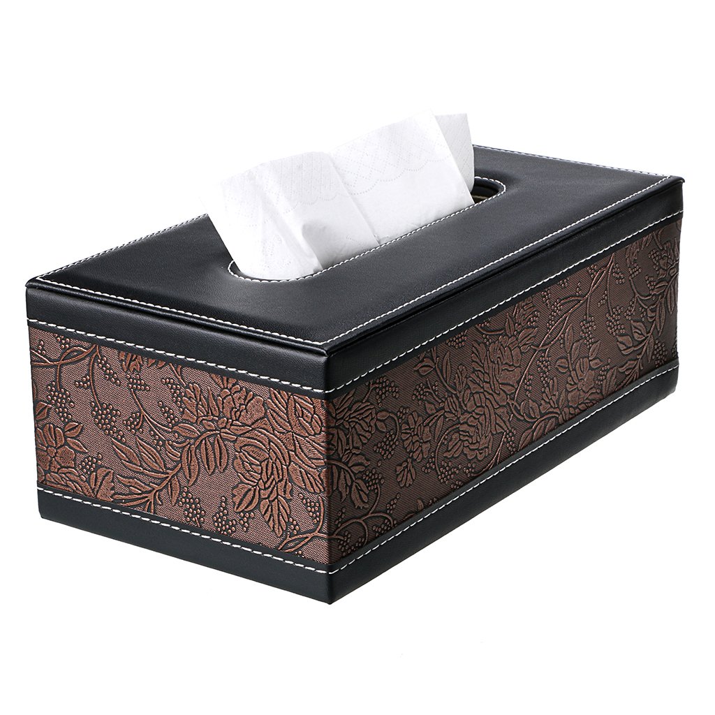 SUMNACON Distributeur/Boîte à Mouchoir Rectangulaire en PU Cuir boîte de papier organisateur pour la Famille, Le Bureau, la Tabl