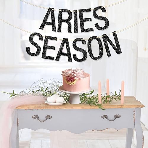 Miniatura 3 de Cartel de la temporada de Aries – Suministros de guirnalda de fiesta de cumpleaños de Aries, tema de constelación del zodiaco, suministros de