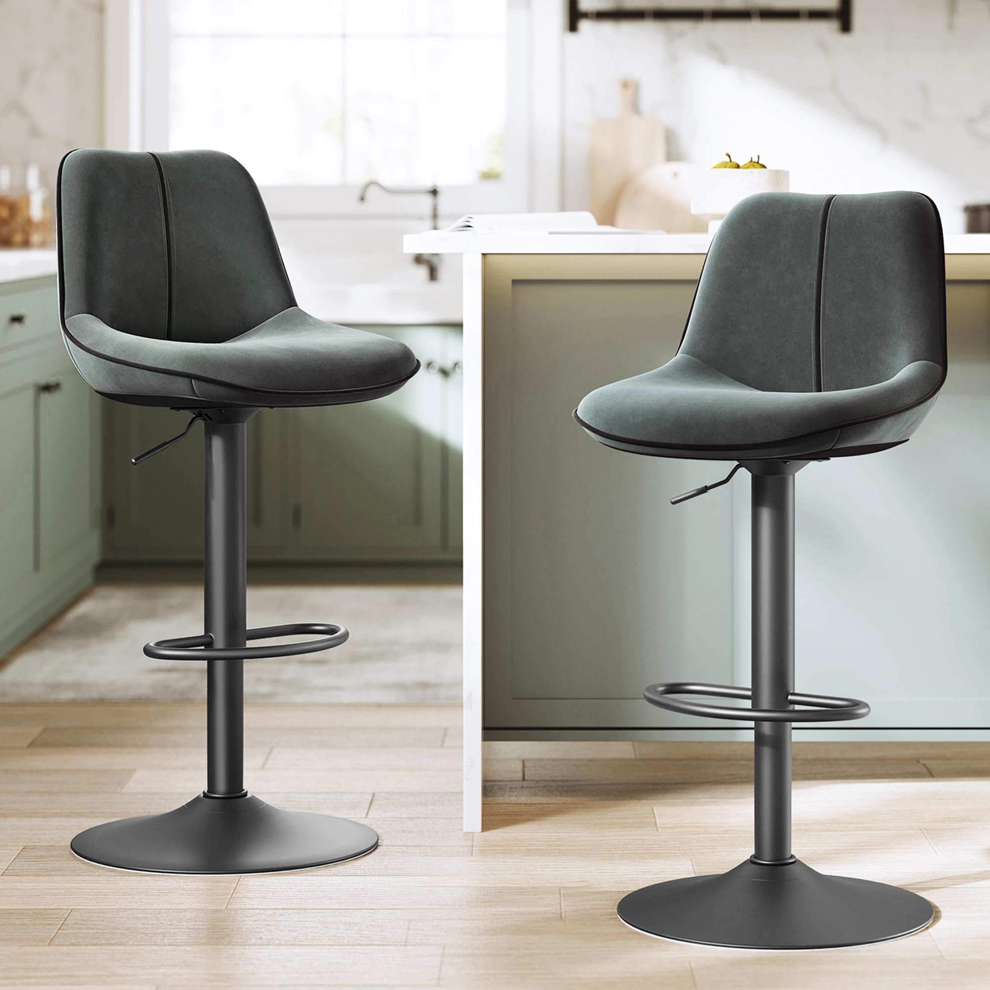 Tabourets de bar pivotants et réglables en hauteur gris anthracite VASAGLE LJB188G01