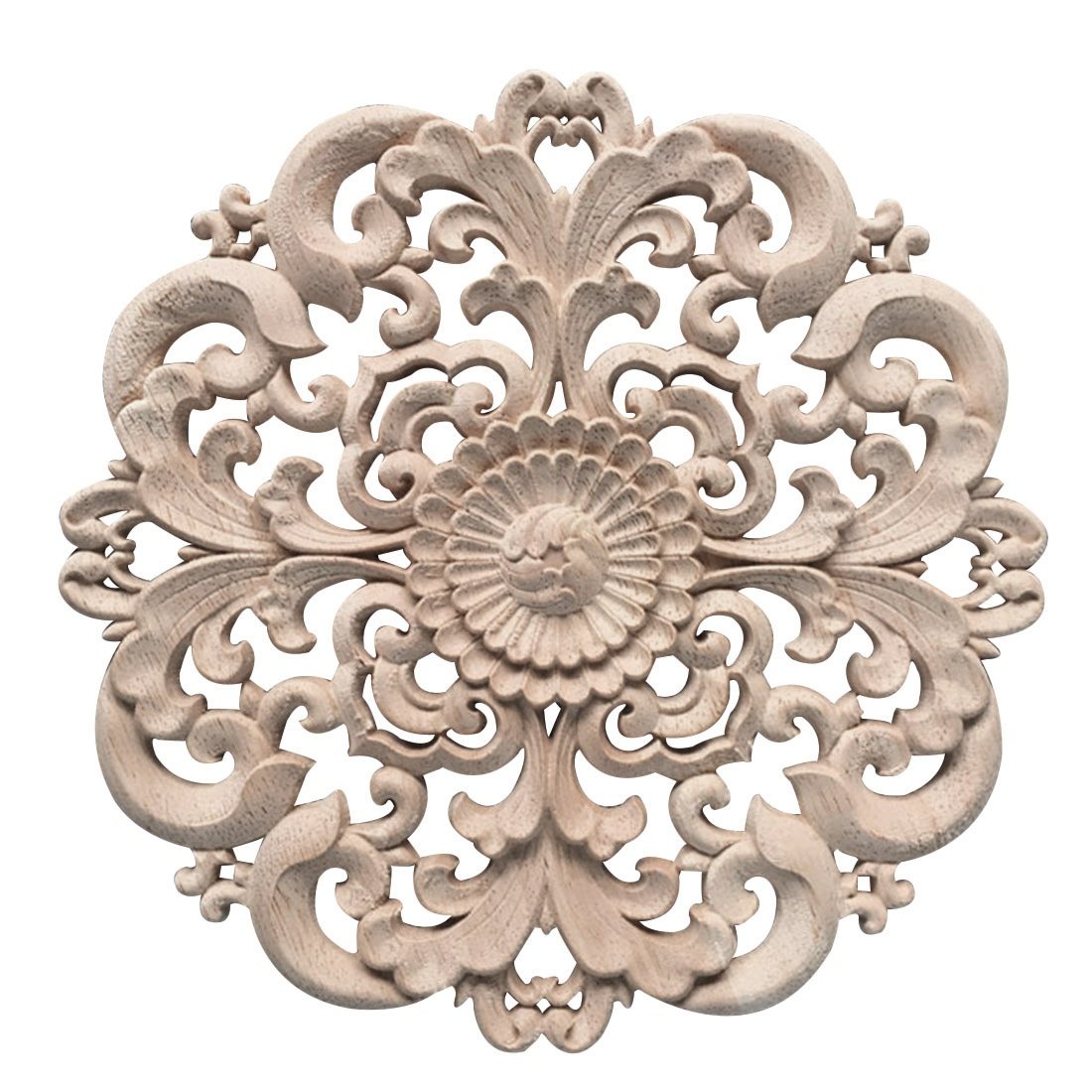 4 Appliques Murales D'angle En Bois Sculpté Floral - Déco Européenne Vintage - 18x18cm