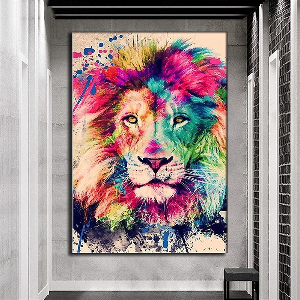 Kit Peinture Au Diamant Lion De La Forêt – Grand Format 80x160cm, Art Diamant Adulte, Déco Salon - 6
