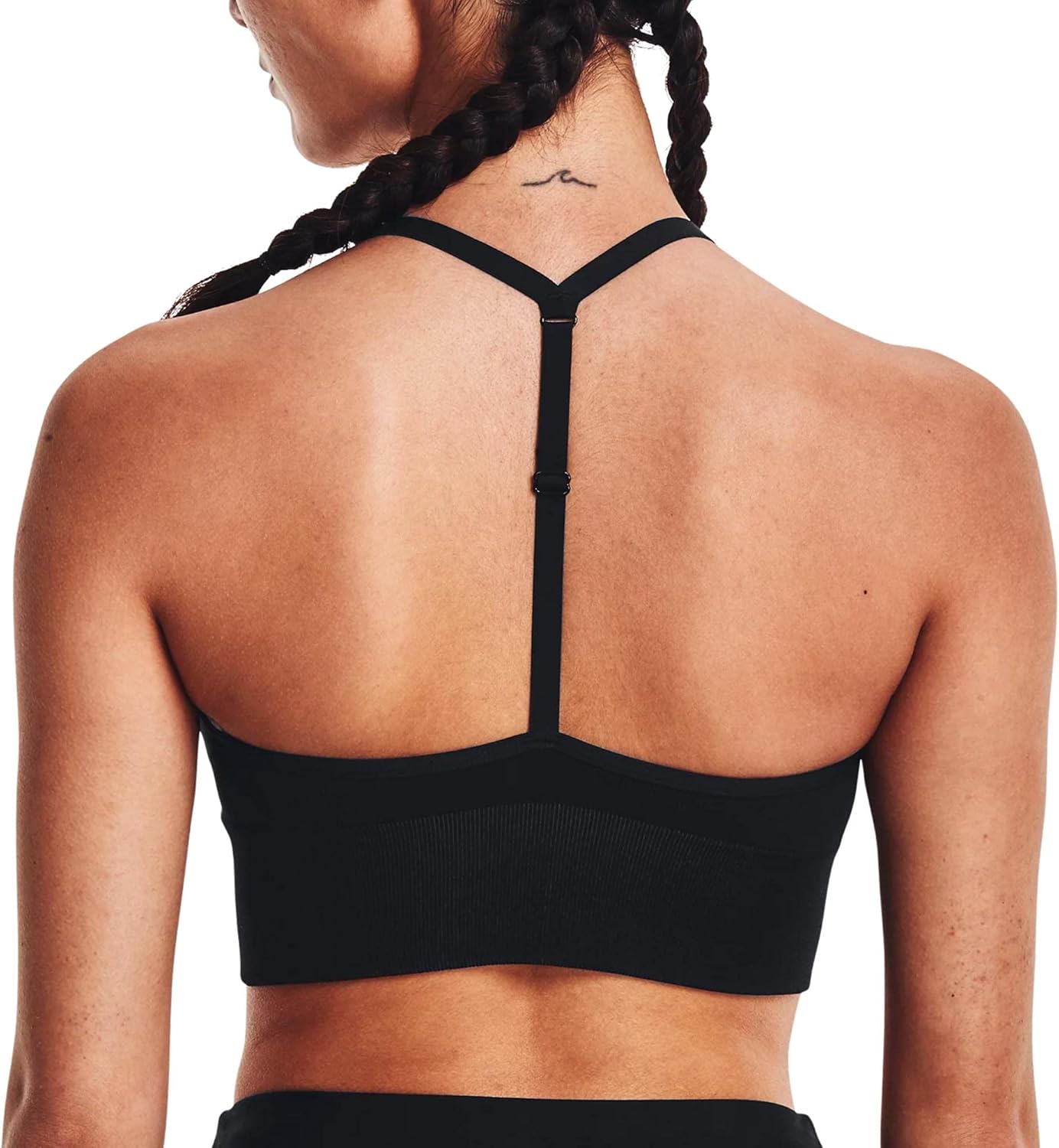 Under Armour Women's Seamless Low Sports Bra (as1, Alpha, l, Regular, Regular, Black/Pitch Grey) - Image 2
