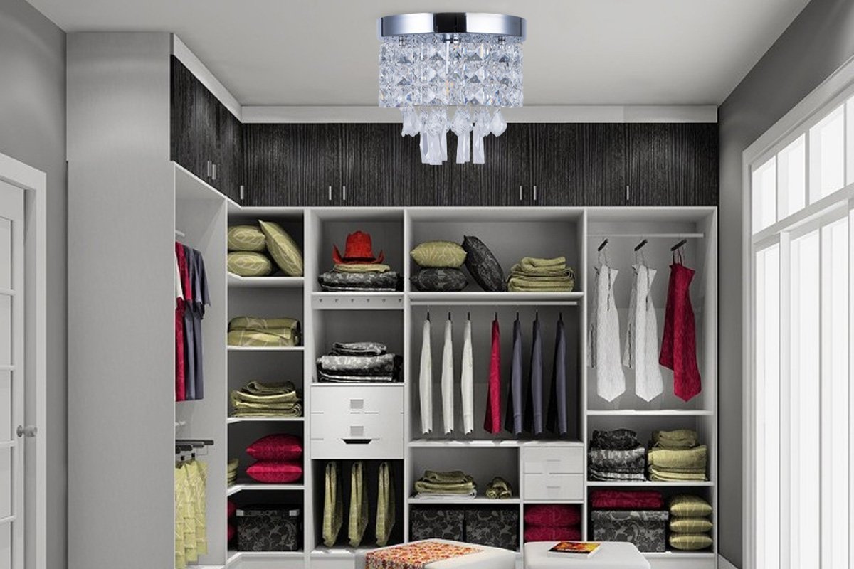 Plafoniera Cristallo,Moderno Soffitto Luci Soggiorno,Luce del Pendente Lampadario Illuminazione-Ø20cm