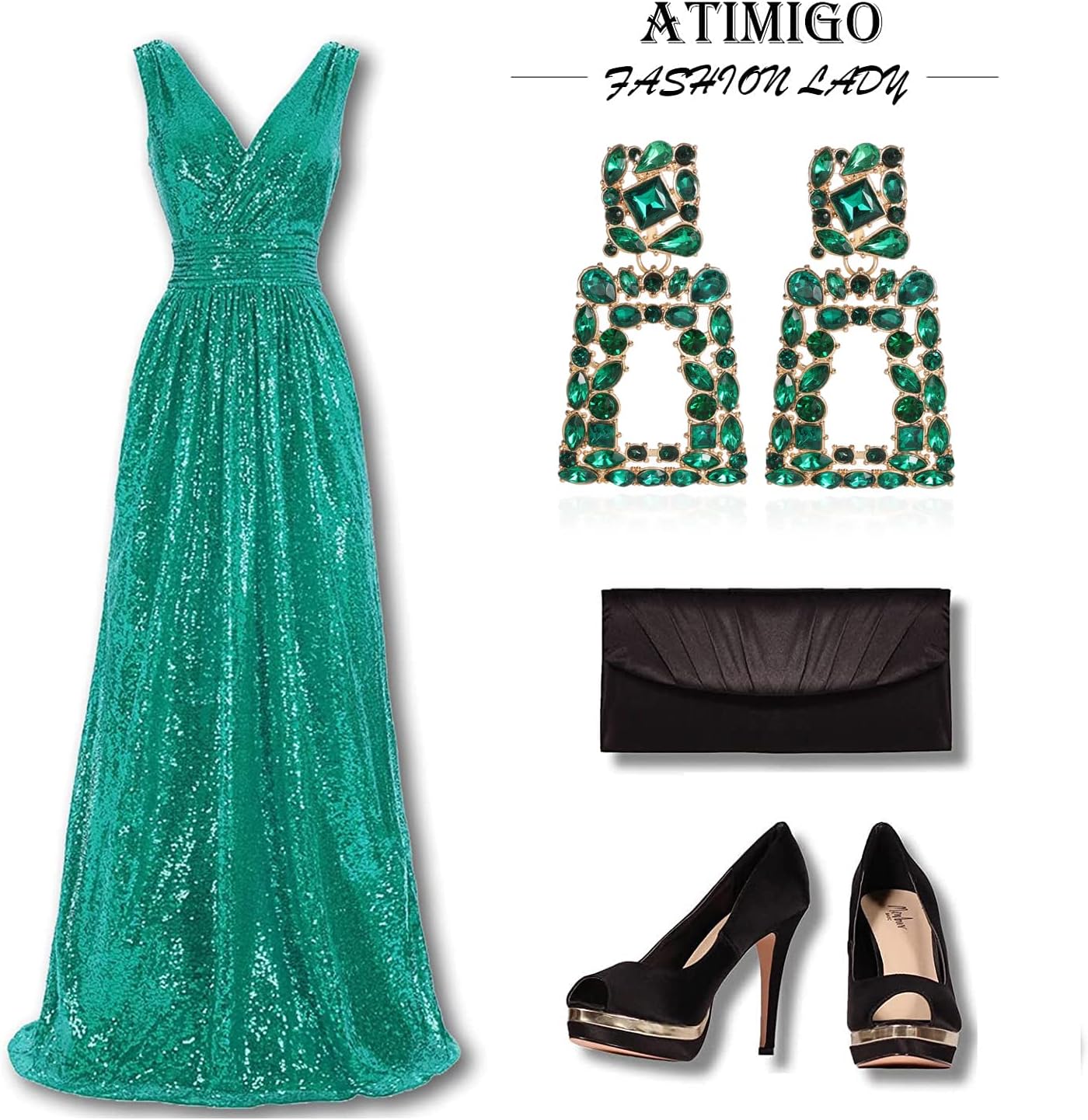 Rhinestone Rectangle Dangle Statement Earrings Trendy Crystal Geometric Drop Earrings hypoallergenic for Women - Image 6