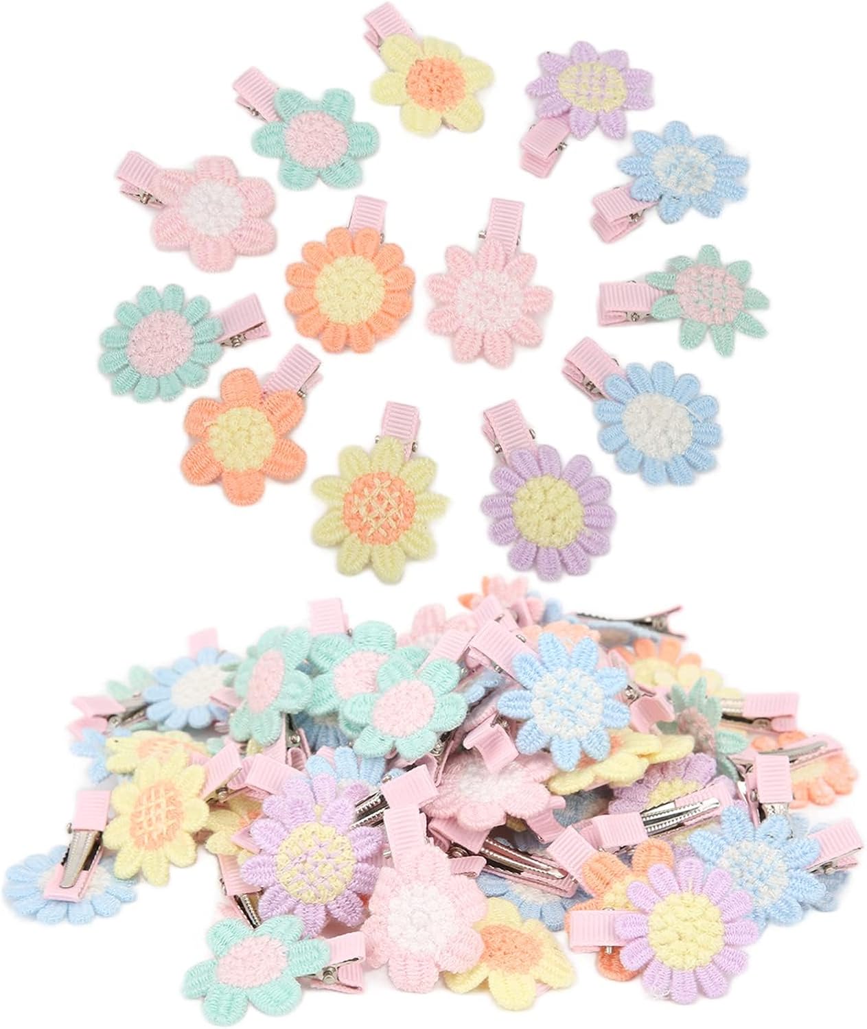 Cute Floral Hair Clips for Cats and Dogs with Six-Petal Flower Design, Decorative Pet Headwear Accessory for Holidays