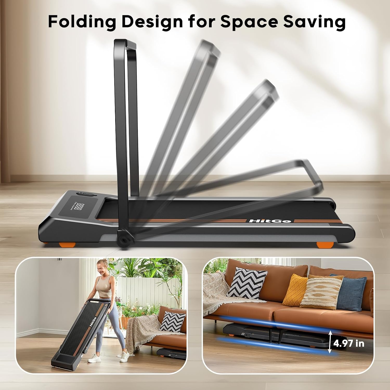 HitGo Walking Pad for Home Office, Under Desk Treadmill image 5