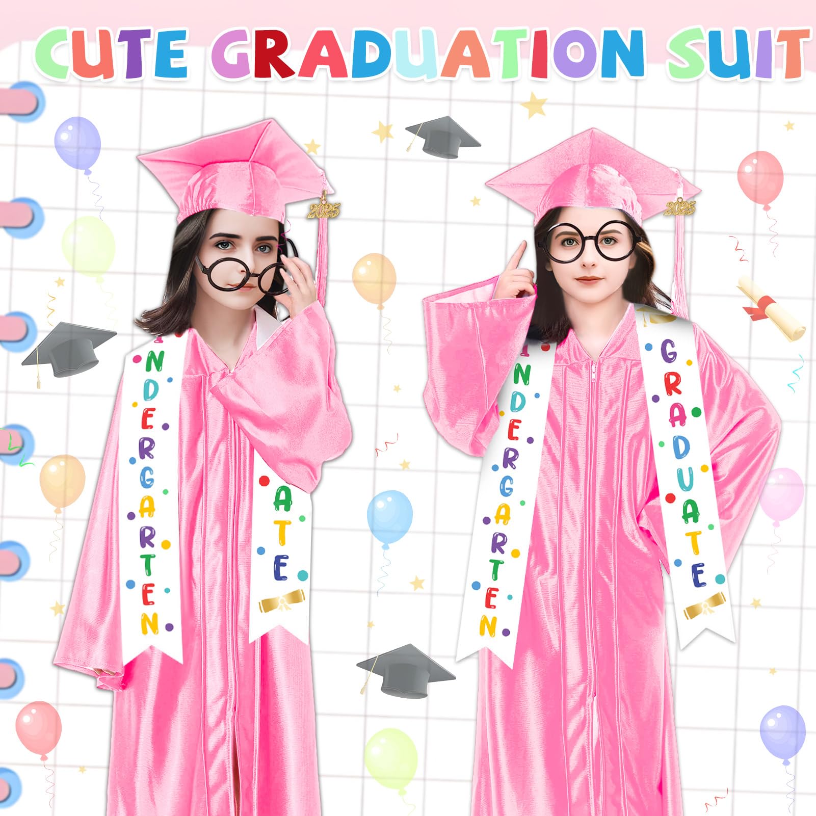 Snapklik.com : Suffolly Kindergarten Graduation Cap And Gown 2025 Kids ...