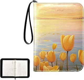 Golden Tulips Waterproof Trading Card Binder,400-Pocket Trading Album Display Holder,Display Case with Card Sleeves Set for Soccer Card,Gaming Cards,and Other TCG 2011839