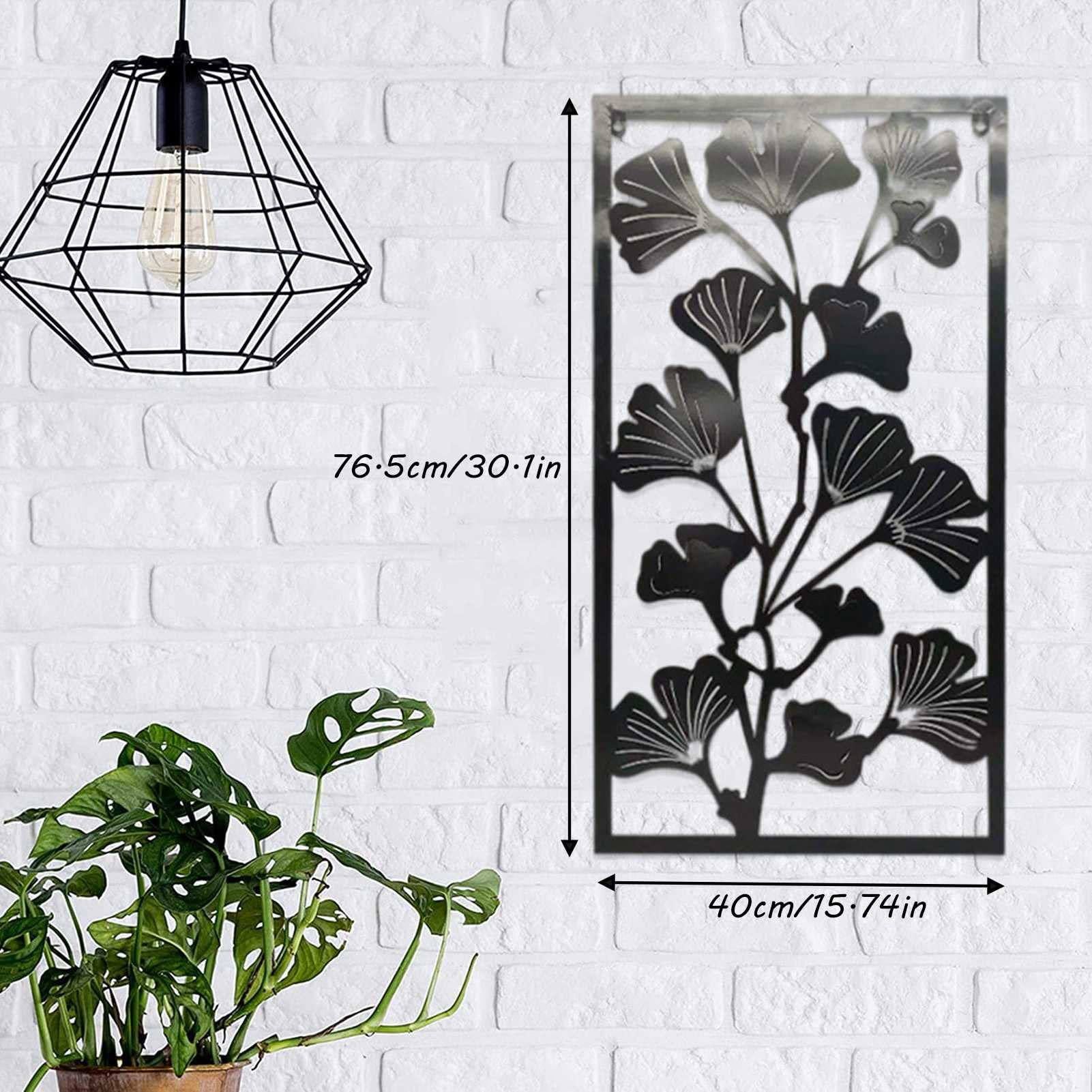 Kwiat Metalowy Wall Art Decor Iron Wall Wiszące Minimalistyczny Wystrój Domu Eleganckie Dekoracje Rzeźba Ścienne Dekoracje Dla Domu Salon Office Kryty Outdoor 30.1x 15.74 W