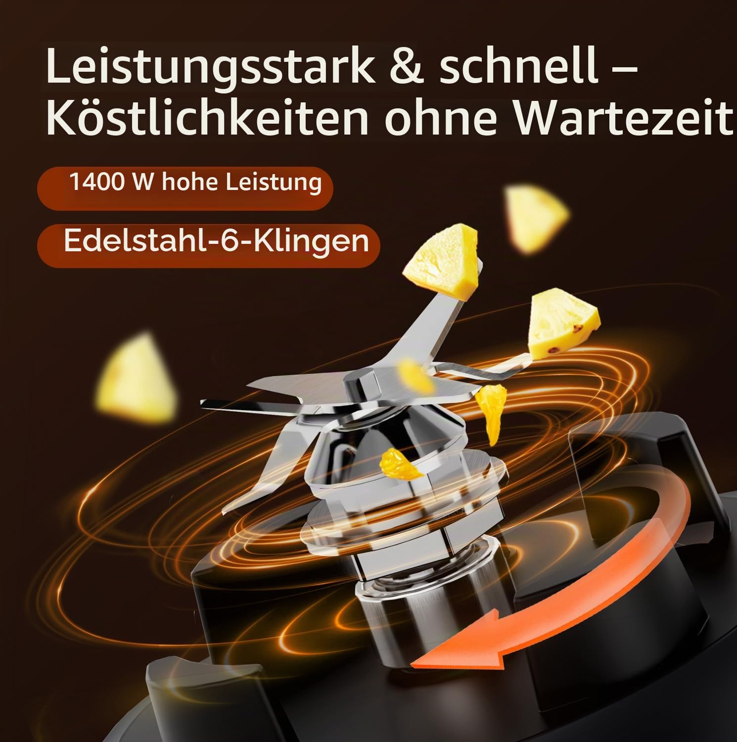 TOKIT 8-EN-1 Standmixer 2000ML, Hochleistungsmixer Pro 1400W Metallmaterial mit Touch LCD und 8 Menüs und 9 Geschwindigkeiten Eisbrecher für Küche Shakes, Smoothies, Eiscrushen