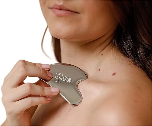 Herramienta Gua Sha de acero inoxidable, escultor facial duradero y antienvejecimiento para drenaje linfático y reducción de hinchazón, incluye