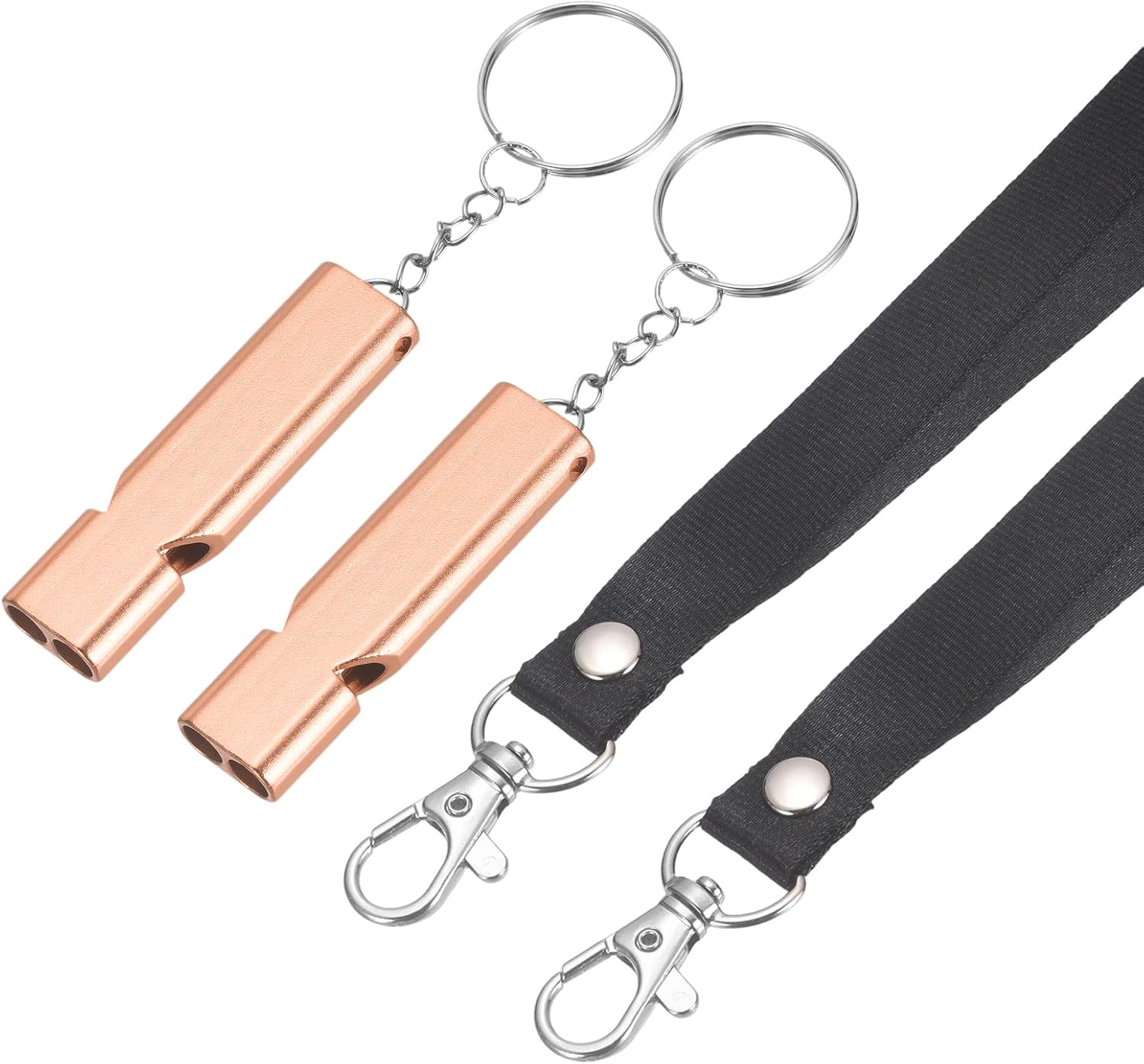 Emergency Whistle, Aluminum Survival Whistles with Lanyard and Keychain Loud Safety Rescue Signaling - Fitting for (Outdoor Camping/Hiking/Sports Game)
