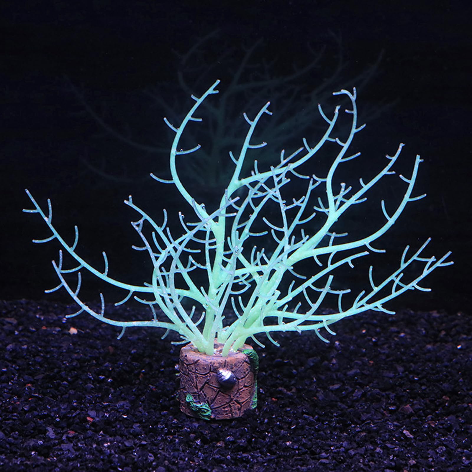 Décorations lumineuses pour aquarium - Corail artificiel en silicone - Anémone de mer fluorescente - Ornements de corail lumineux pour décoration d'aquarium (A-8)