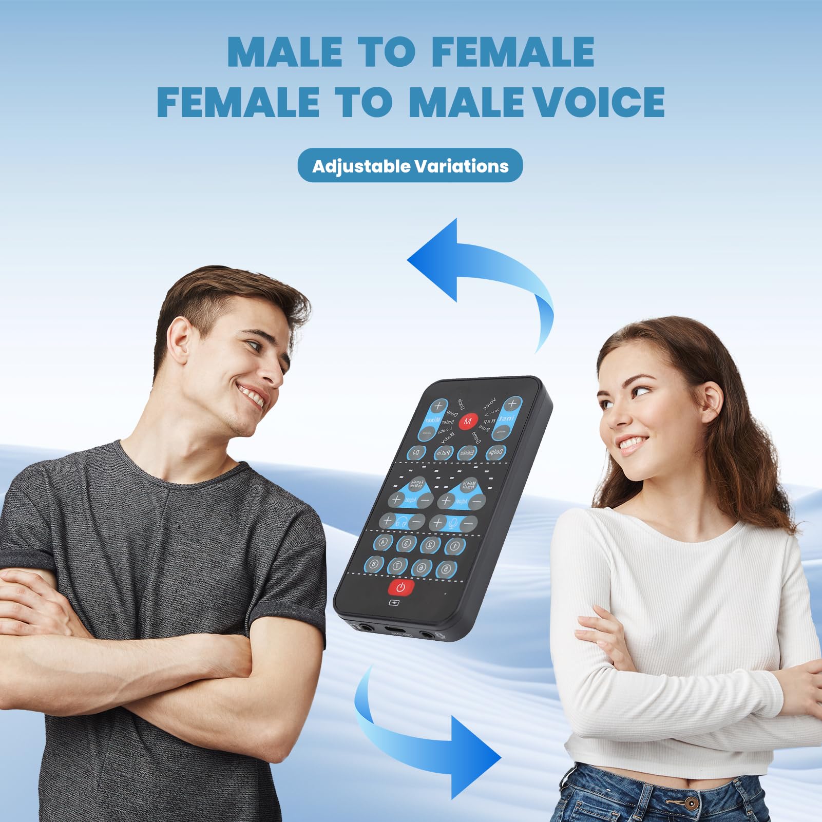 Mini Changeur De Voix, 8 Effets Sonores Prenant en Charge Plusieurs Langues, Carte Son Portable pour Diffusion en Direct, Téléphone Portable, Ordinateur
