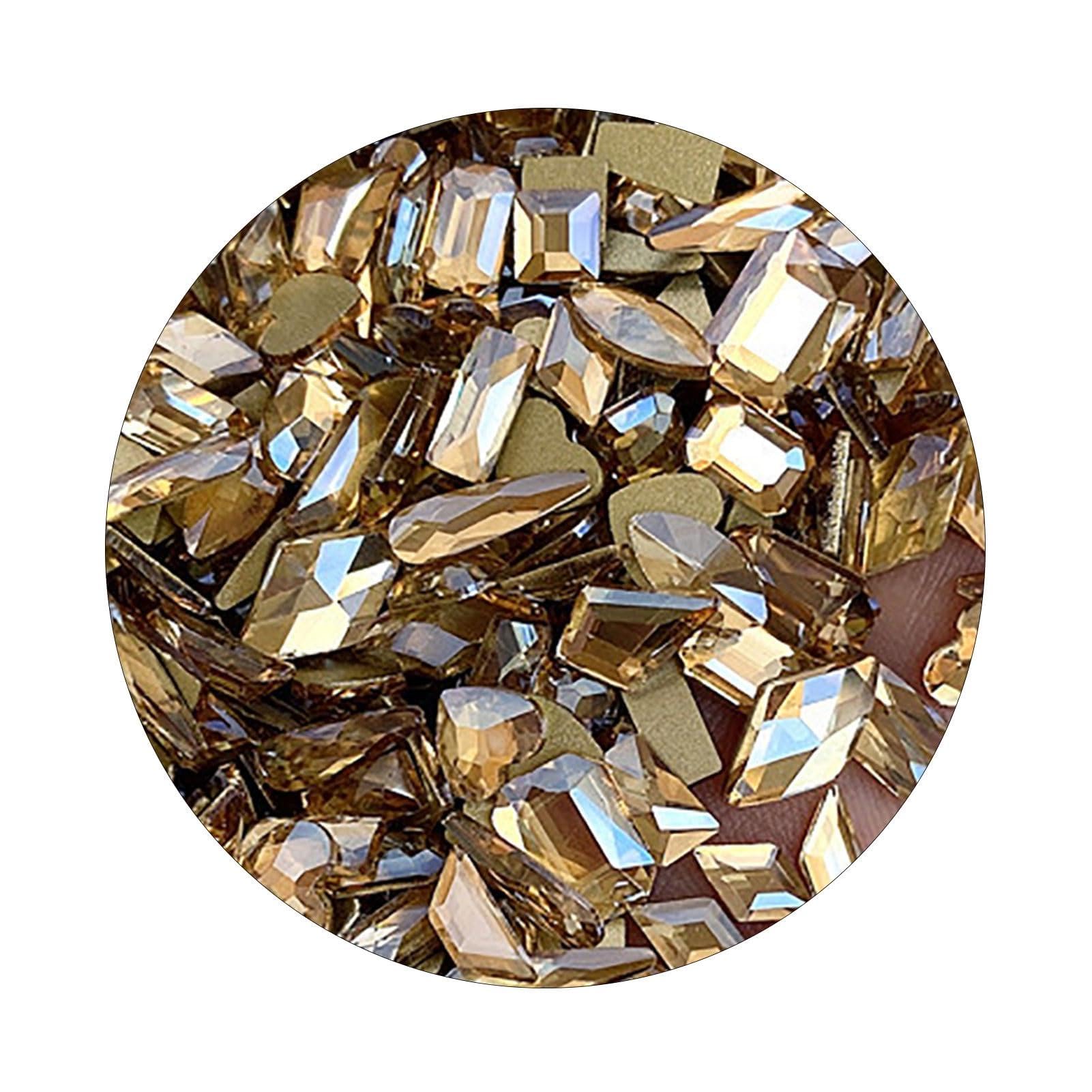 matumou 50Pcs/ Nail Art Rhinestone 3D Geometric Shaped Glitter Manicure Accessories