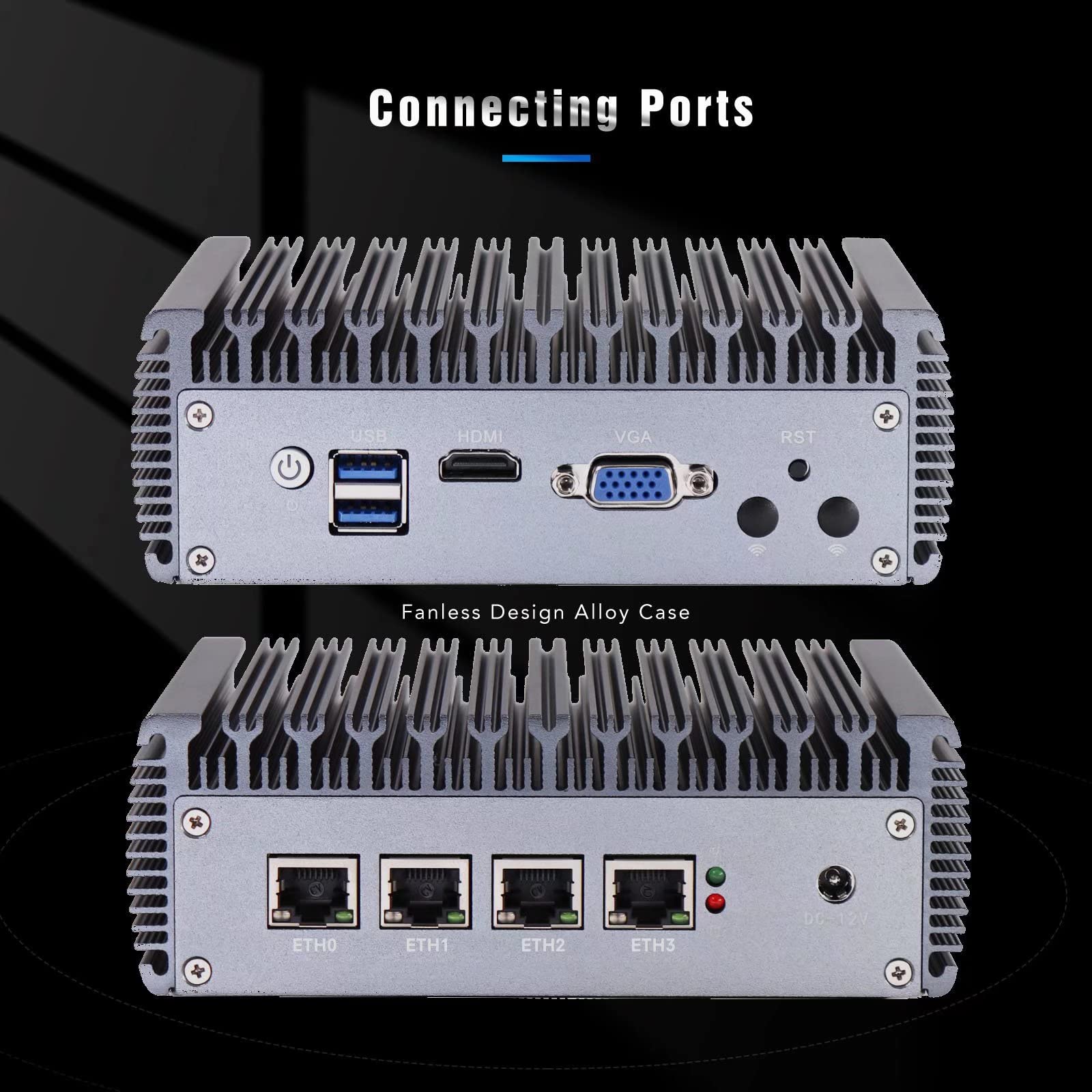 Amazon.co.jp: ファンレスミニPCルータサーバー、Celeron N5105