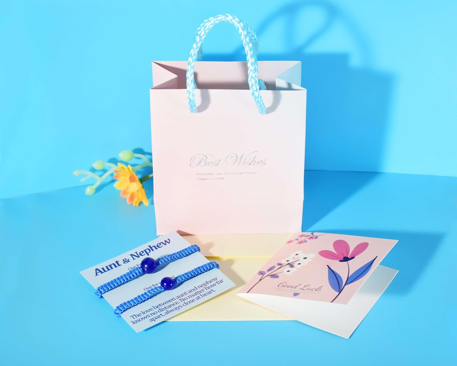 Auntie Nephew Bracelets Gifts for Aunt And 2 3 Nephews Gift from Auntie Two Three Nephews Matching Bracelets Set for 2 3 4 5 Pcs Birthday Beads String Bracelets Adjustable Jewelry with Cards Men Women Ideas - Image 2