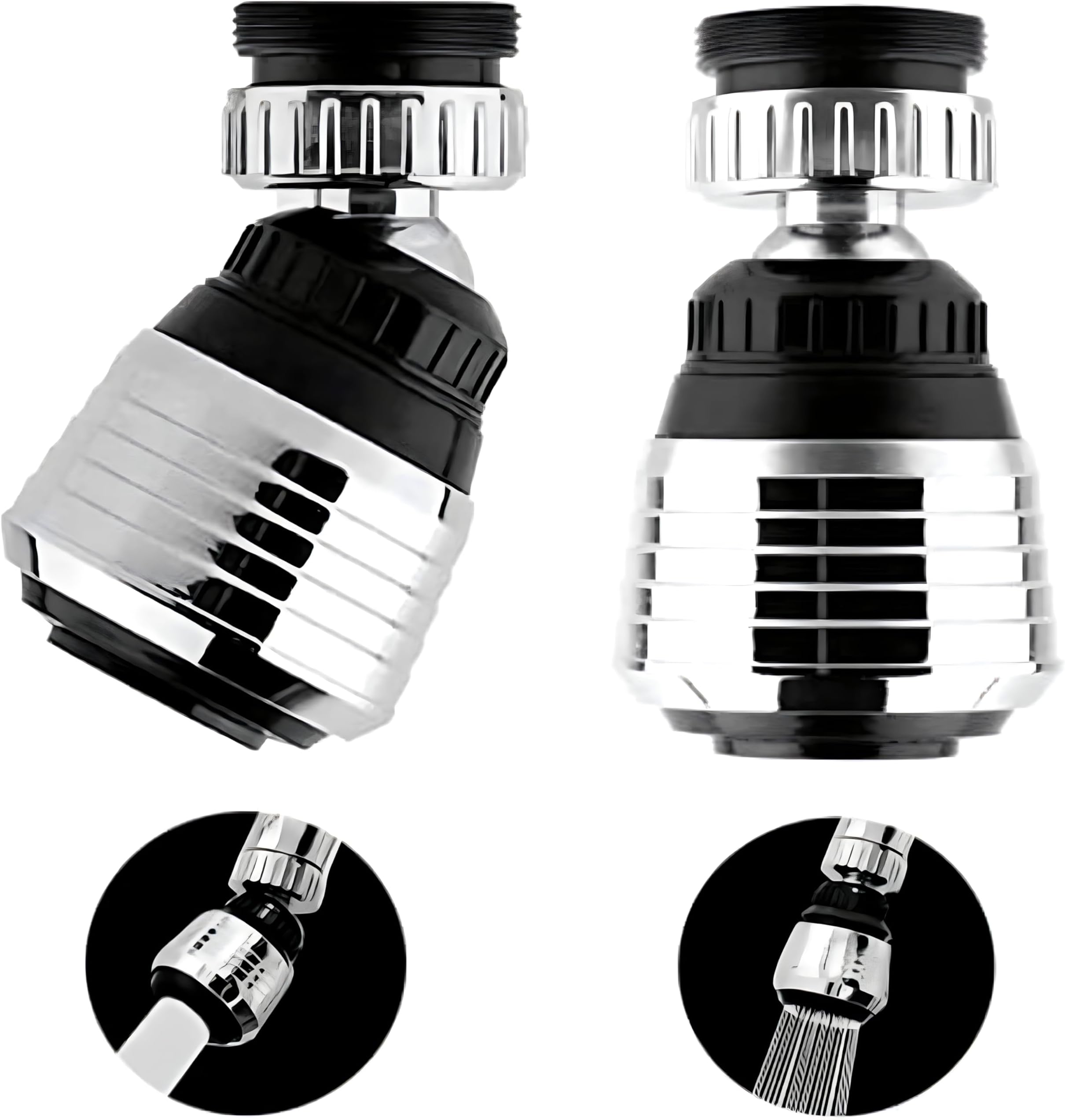 2PCS Kitchen Faucet Aerator, Splash Filter Attachment Tap 360 Rotate Swivel Saving Diffuser Nozzle Filter Adapter