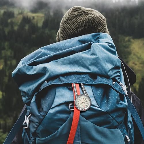 Miniatura 6 de Reloj de pulsera con clip, reloj de aleación con luz nocturna, ideal para médicos, enfermeras, escalada, montañismo (blanco)