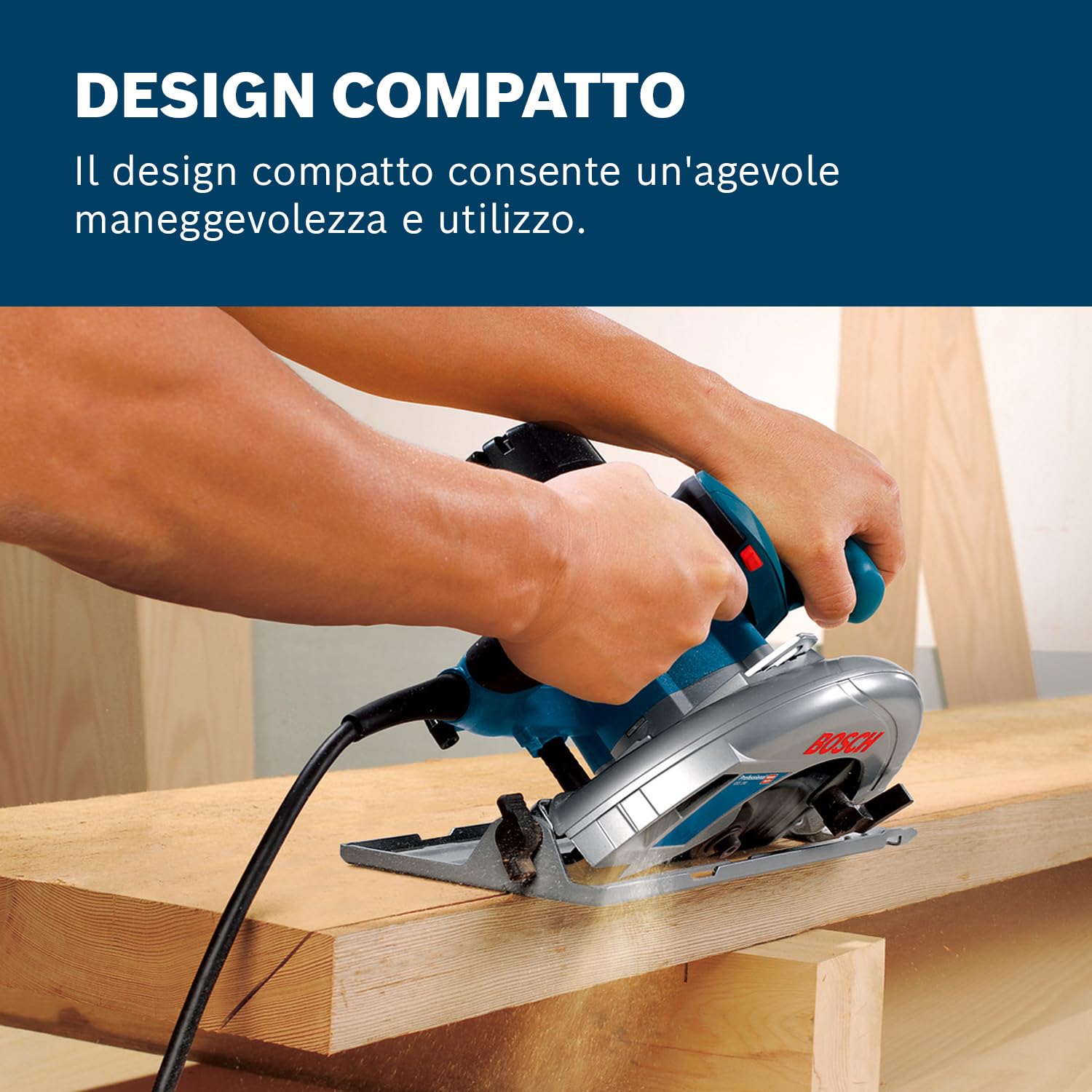 Bosch Professional Sega Circolare Gks 190 (Motore Da1400 Watt, Lama: 190 Mm, Profondità di Taglio: 70 Mm)