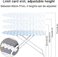 Vista 3 de Tabla de planchar plegable de tamaño completo de neón, tabla de planchar de 42 pulgadas de altura ajustable con cubierta resistente al calor