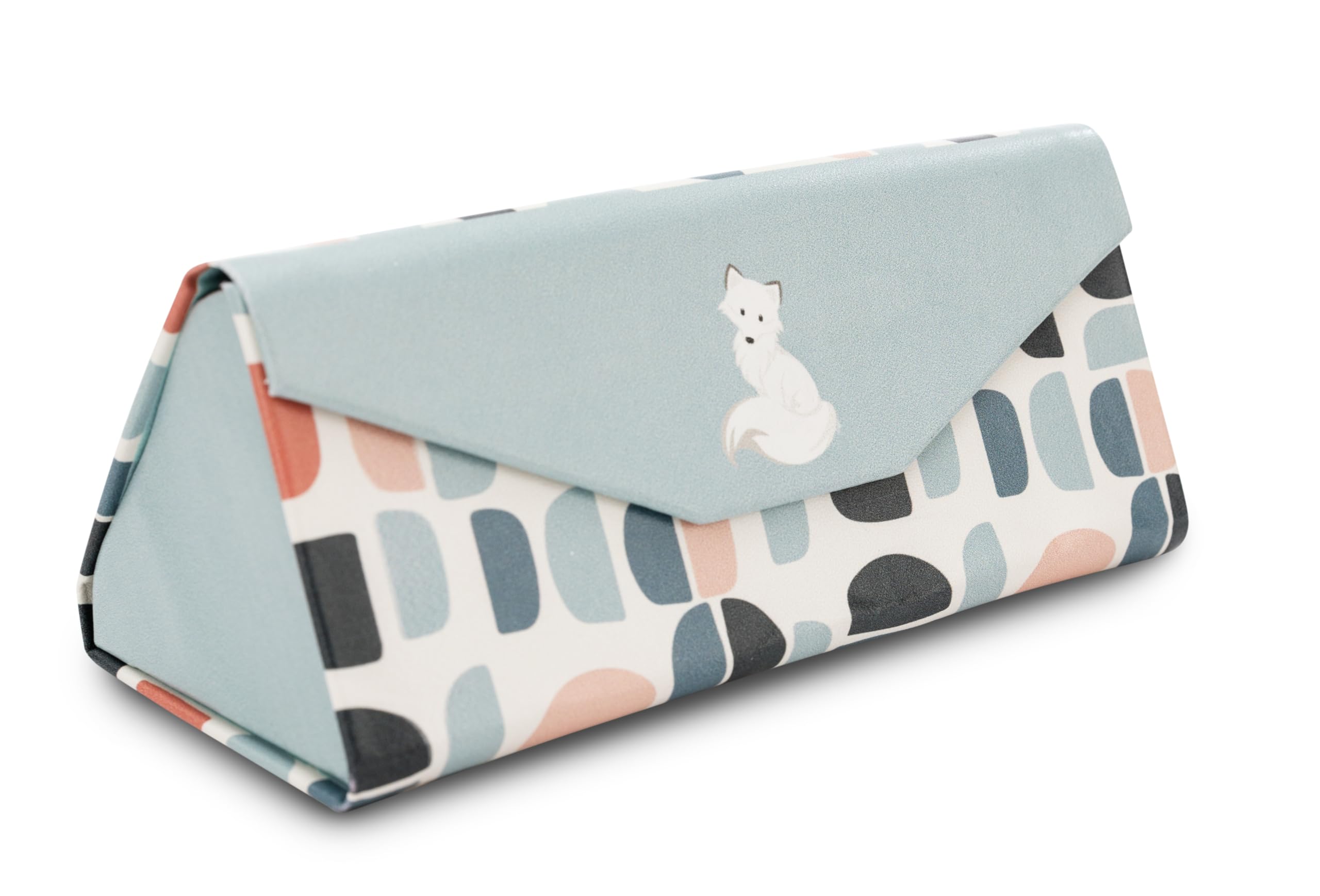 NICI Custodia per occhiali Volpe Polare Vanja in PU rigido pieghevole 16x6,5x6,5cm blu - Astuccio robusto in materiale rigido, pratica tasca per occhiali per bambini e adulti