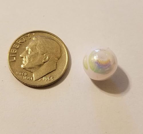 Miniatura 3 de Cuentas redondas sueltas de plástico artificiales de 0.394 in, 100 unidades (surtido metálico)