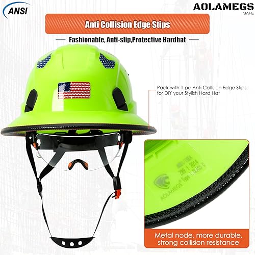 Miniatura 8 de Cascos De Construccion - Casco de ala completa con visera transparente aprobado por la OSHA y correa para la barbilla, casco de seguridad ajustable