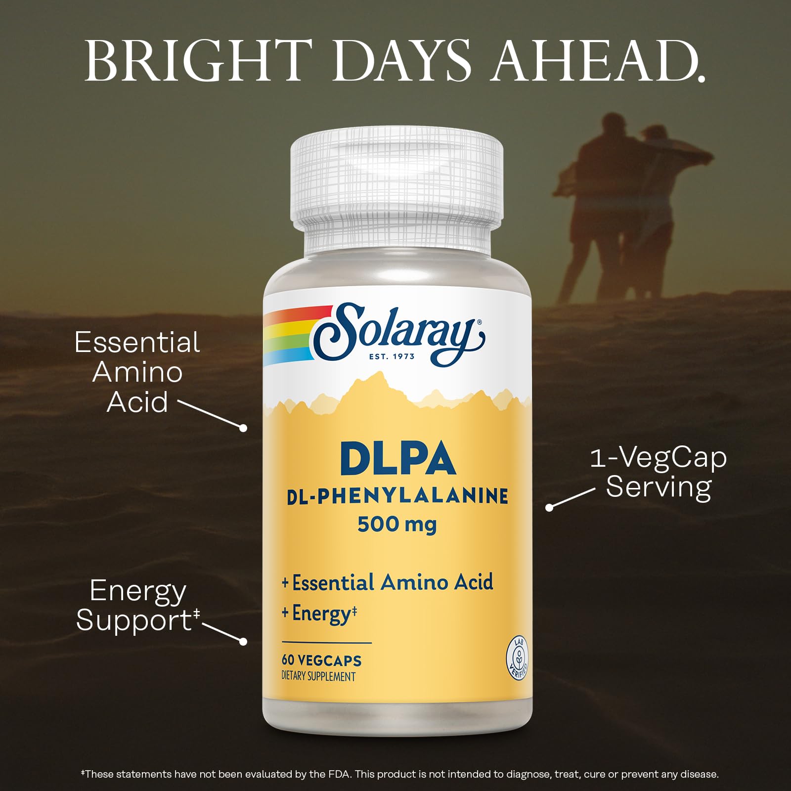 SOLARAY DL-Phenylalanine, 500mg | 50-50 Blend of Essential Amino Acids for Nervous System, Mood & Energy Support | 60 VegCaps — Amazon image 3