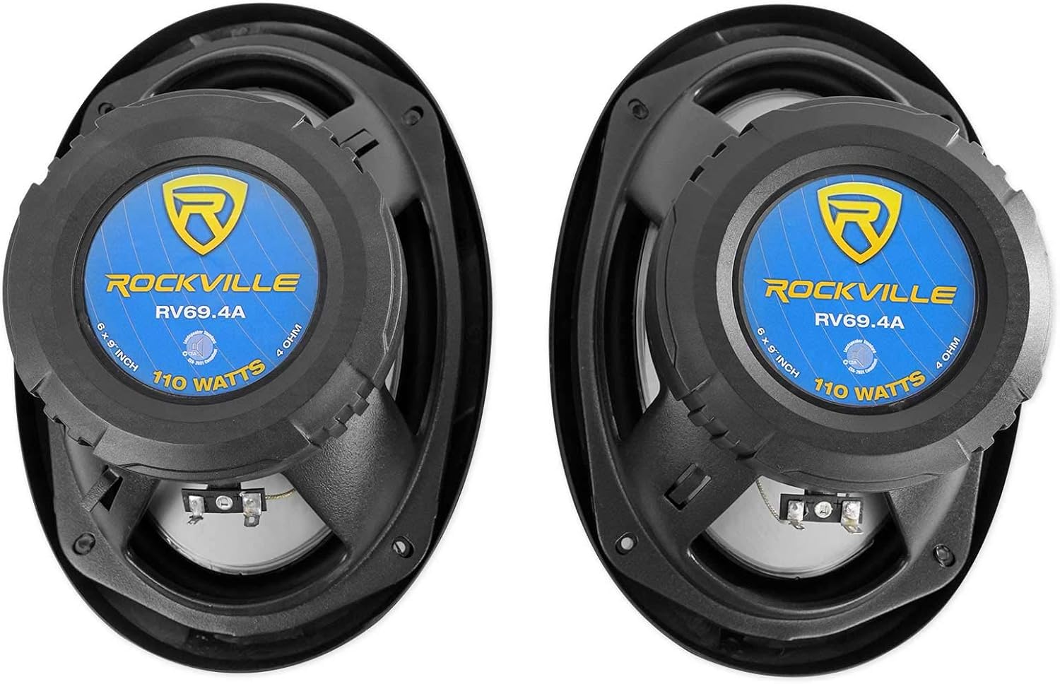 Rockville RV69.4A 6x9 4-Way Car Speakers, 1000W, 4 Ohm, Rich Bass, CEA Rated, Polypropylene Woofer, Butyl Rubber Surround, for Car Audio, 2-Piece