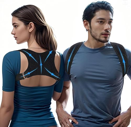 Soporte universal para la parte superior de la espalda, corrector de postura ajustable debajo de la ropa para adultos y niños, alivio del dolor de