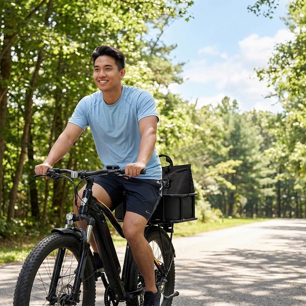 Borsa impermeabile rimovibile per bicicletta con strato isolante, grande borsa per trasporto anteriore e posteriore per bicicletta e bici elettrica