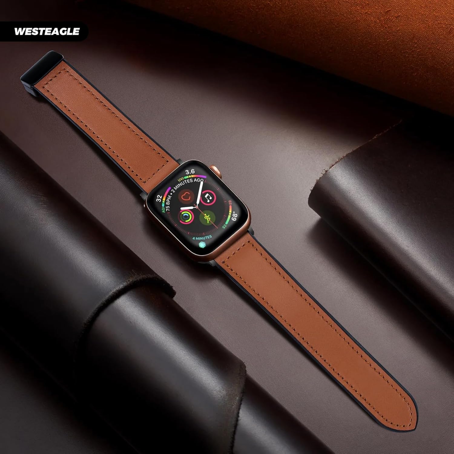 Magnetic Leather Bands Compatible with Apple Watch 49mm 46mm 45mm 44mm 42mm(S3/2/1) for Men Women, Genuine Leather with Magnetic Buckle for iWatch Ultra1/2/3 Series SE11/10/9/8/7/6/5/4/3/2/1 - Image 8