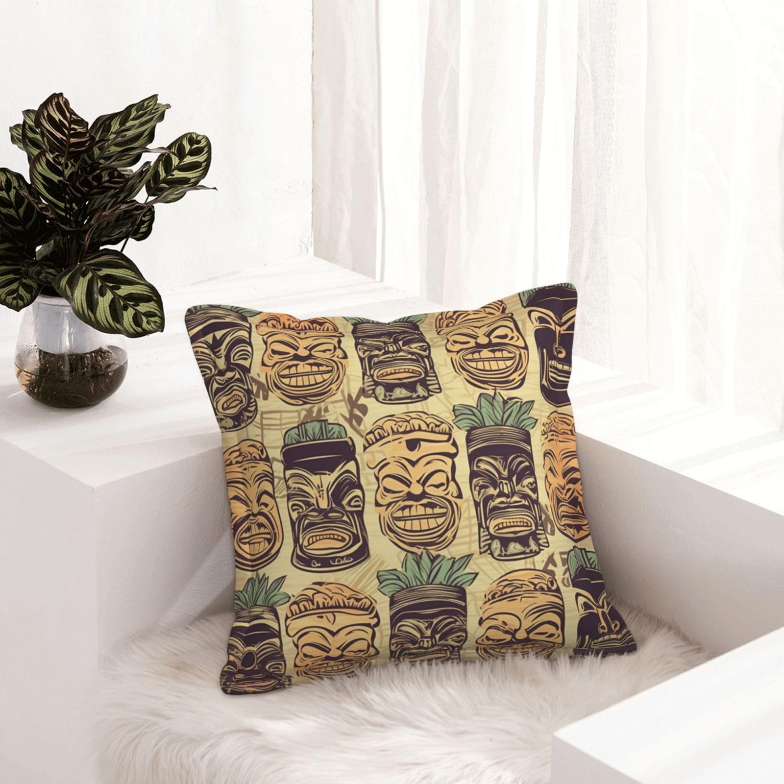 Housse de coussin vintage Aloha Tiki pour réchauffer l'ambiance de votre maison avec charme