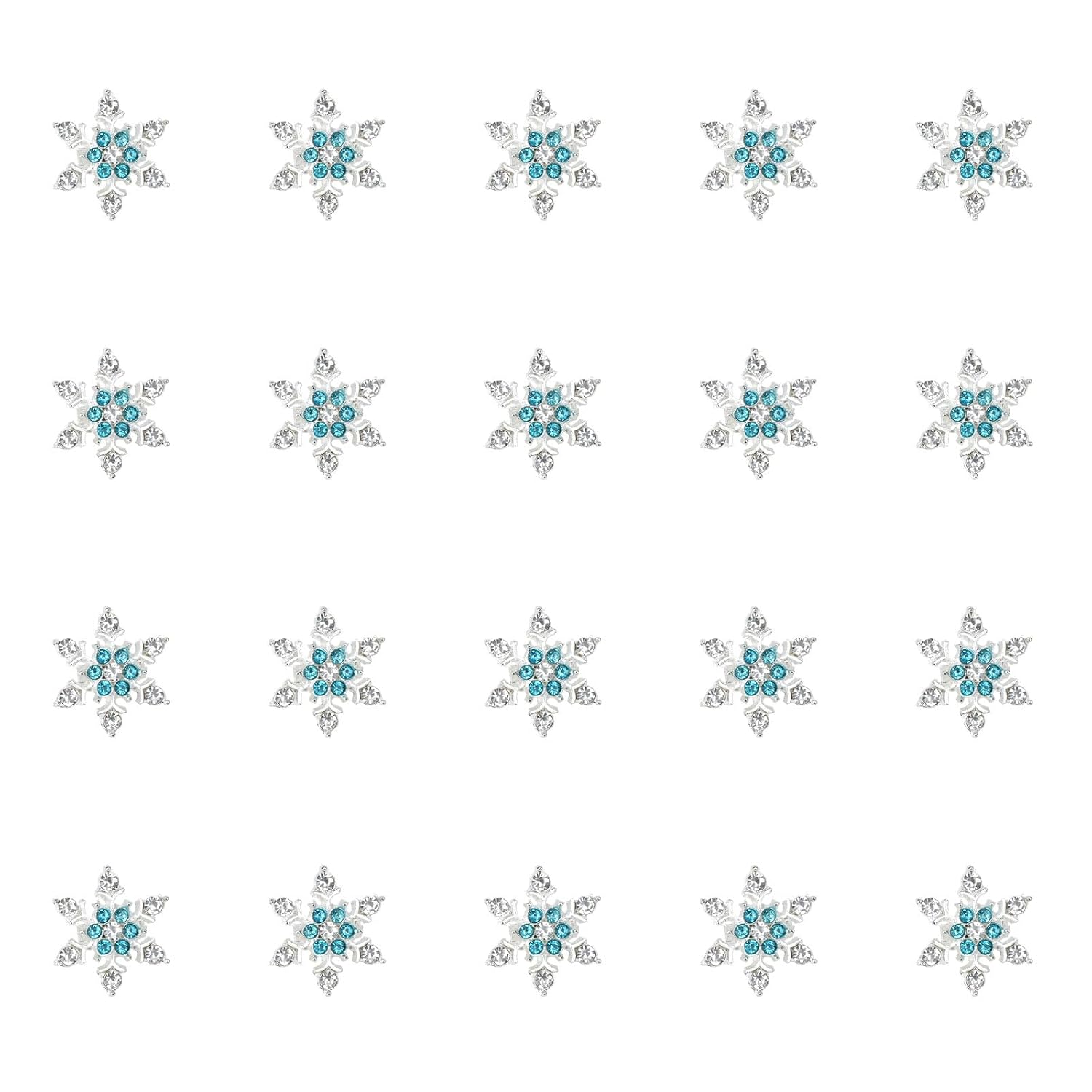 YISSION Mini Rhinestone Snowflake Hair Clips for Women & Girls - Sparkly Ice-Style Hair Accessories for Dress Up, Christmas & Party (20 Pieces) - Image 8