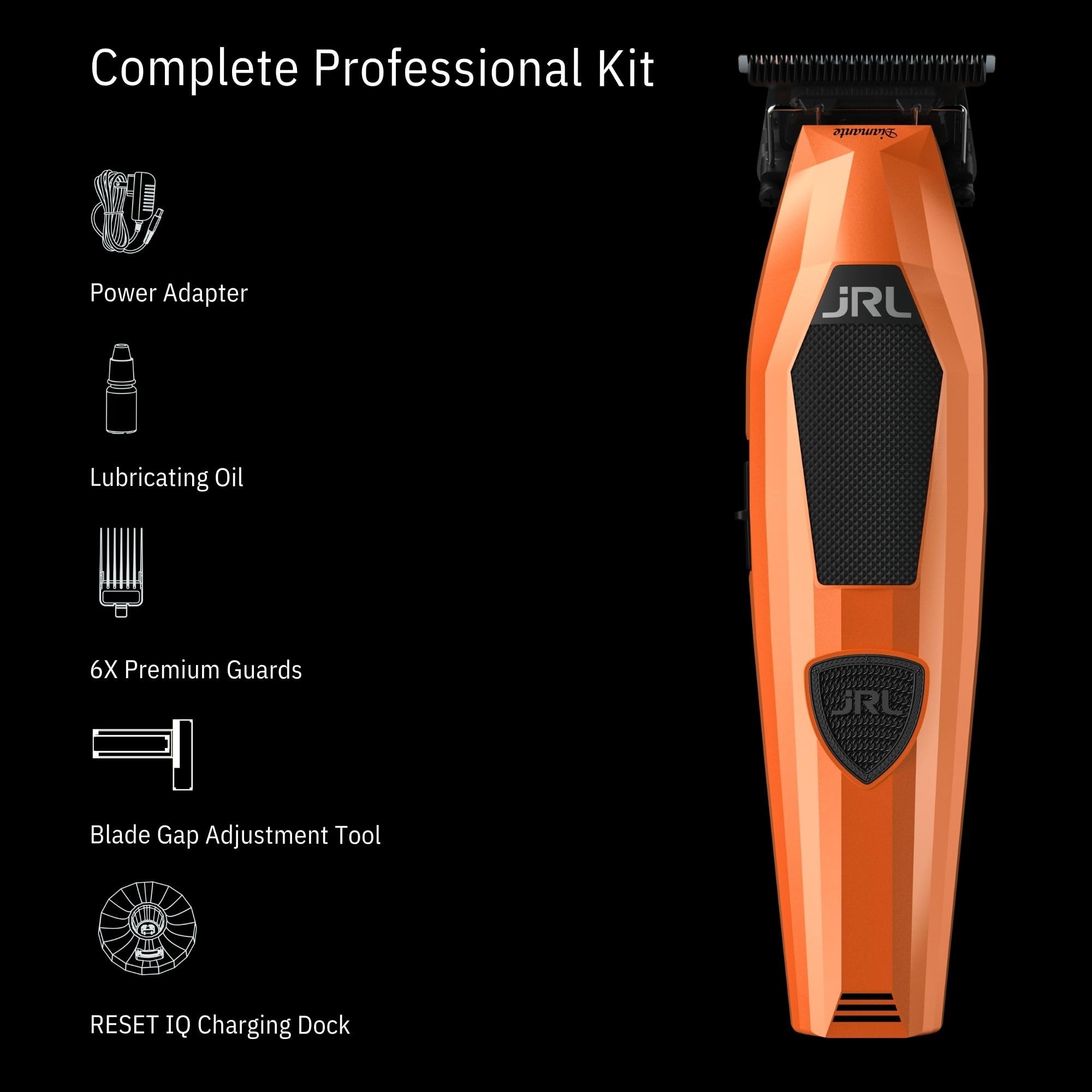 JRL Diamante 2025TH Professioneller Haarschneider, leiser vibrationsarmer Friseurschneider, 8200 U/min bürstenloser Motor, 5 V Boost-Technologie, 42 mm Parallelbewegungsklinge, 3 Stunden kabellose