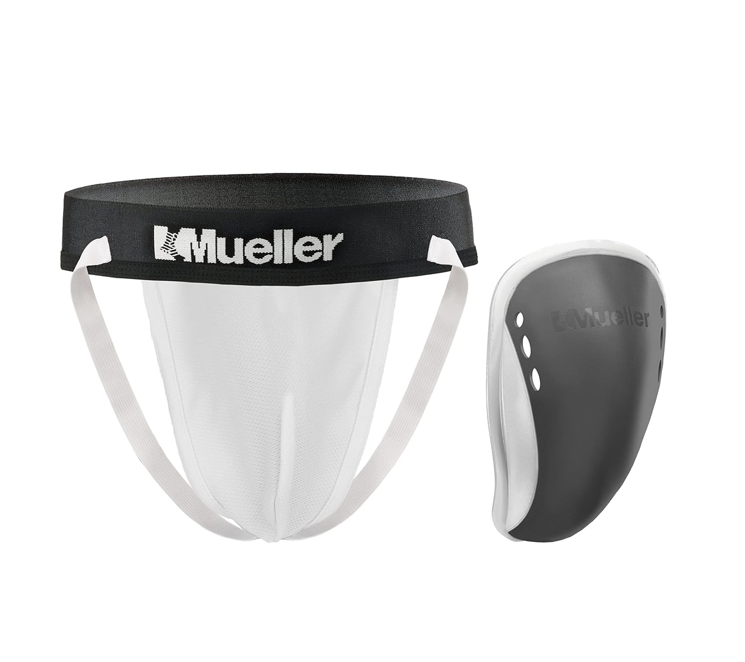 Mueller Adult Athletic Supporter with Flex Shield Cup, White/Gray, Small : Clothing, Shoes & Jewelry