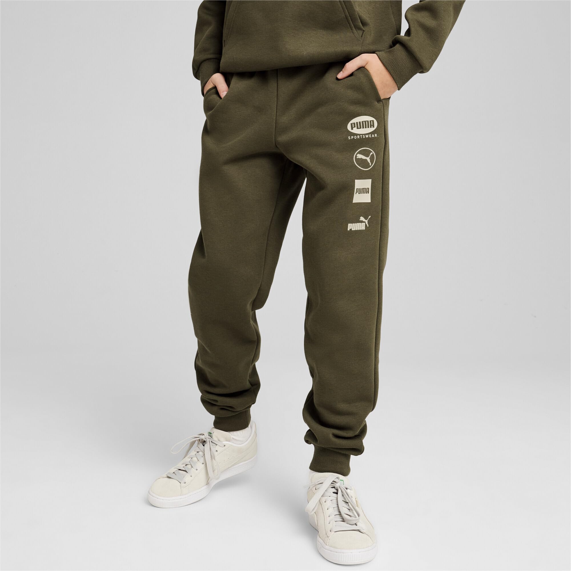 PUMA Power Graphic Sweatpants FL Cl B - Pantalones de Punto Niños