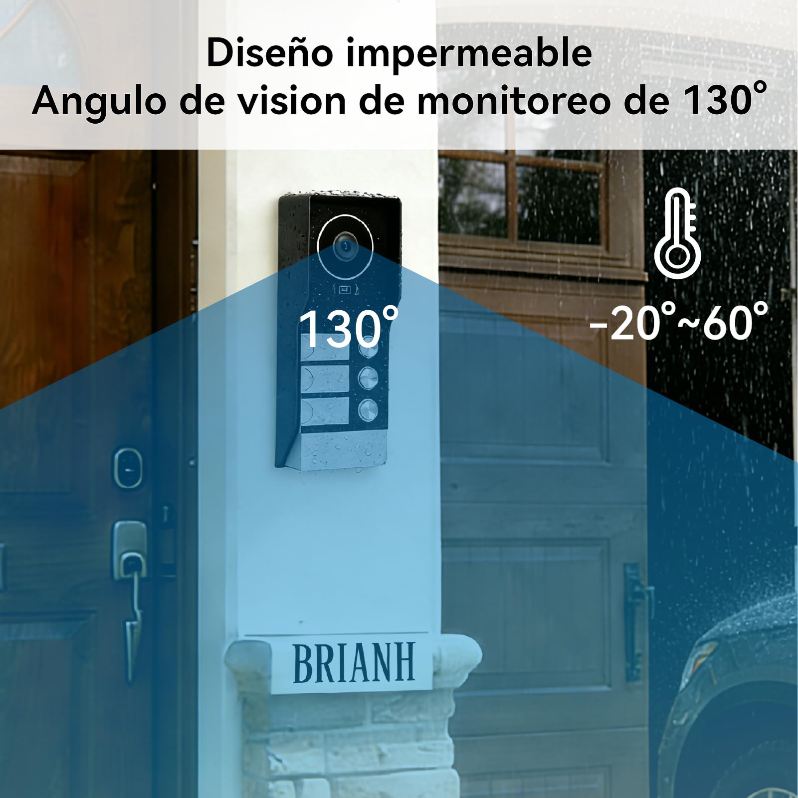Sistema de Videoportero con 3 Monitores Táctiles de 7 Pulgadas,Video Portero automatico 2 Hilos, Visión Nocturna, Desbloqueo en Remoto, WiFi 2.4/5 GHz, Kit para 3 familias