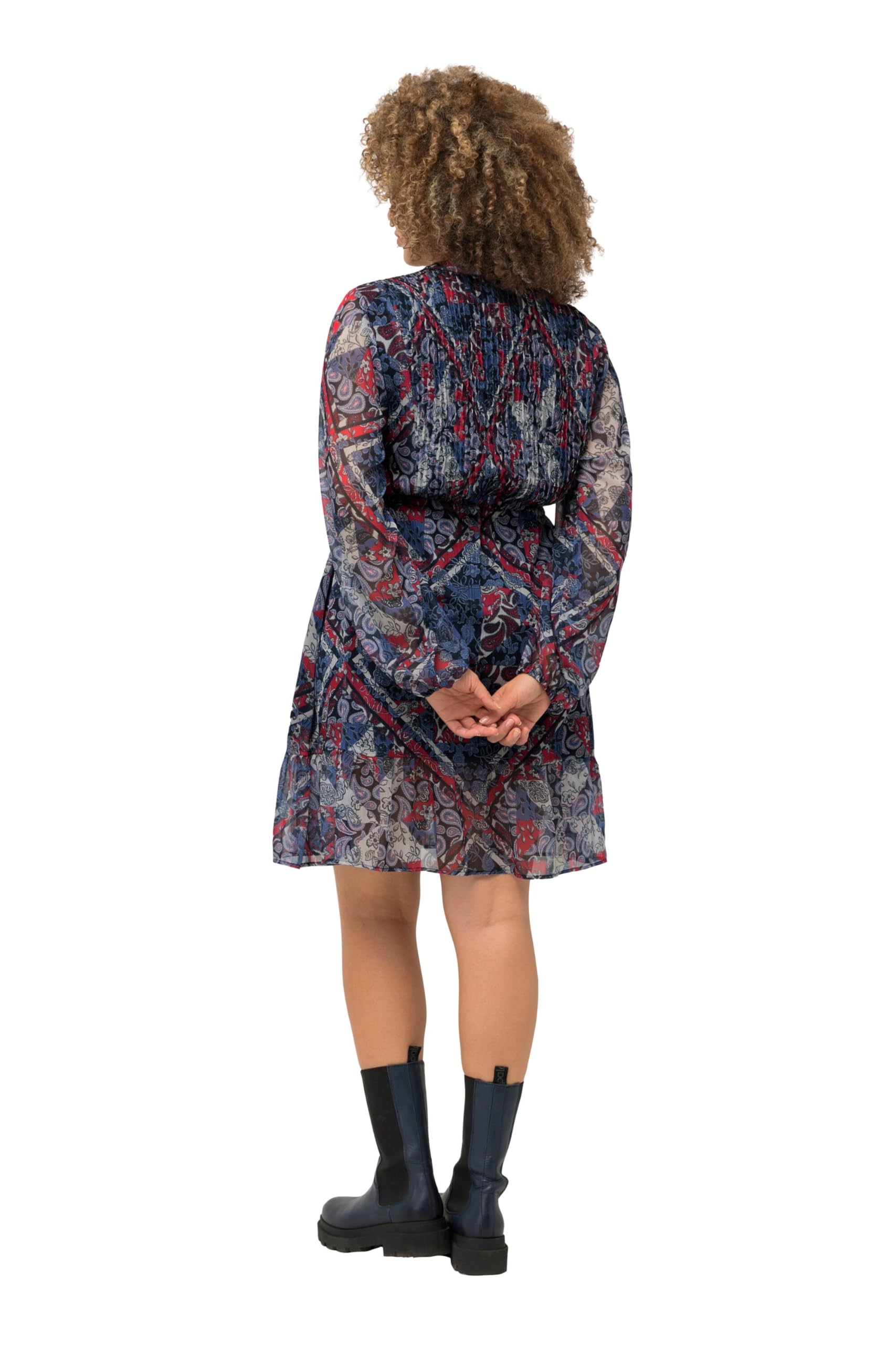 Ulla Popken Abito con Pieghe E Stampa Paisley Vestito Donna