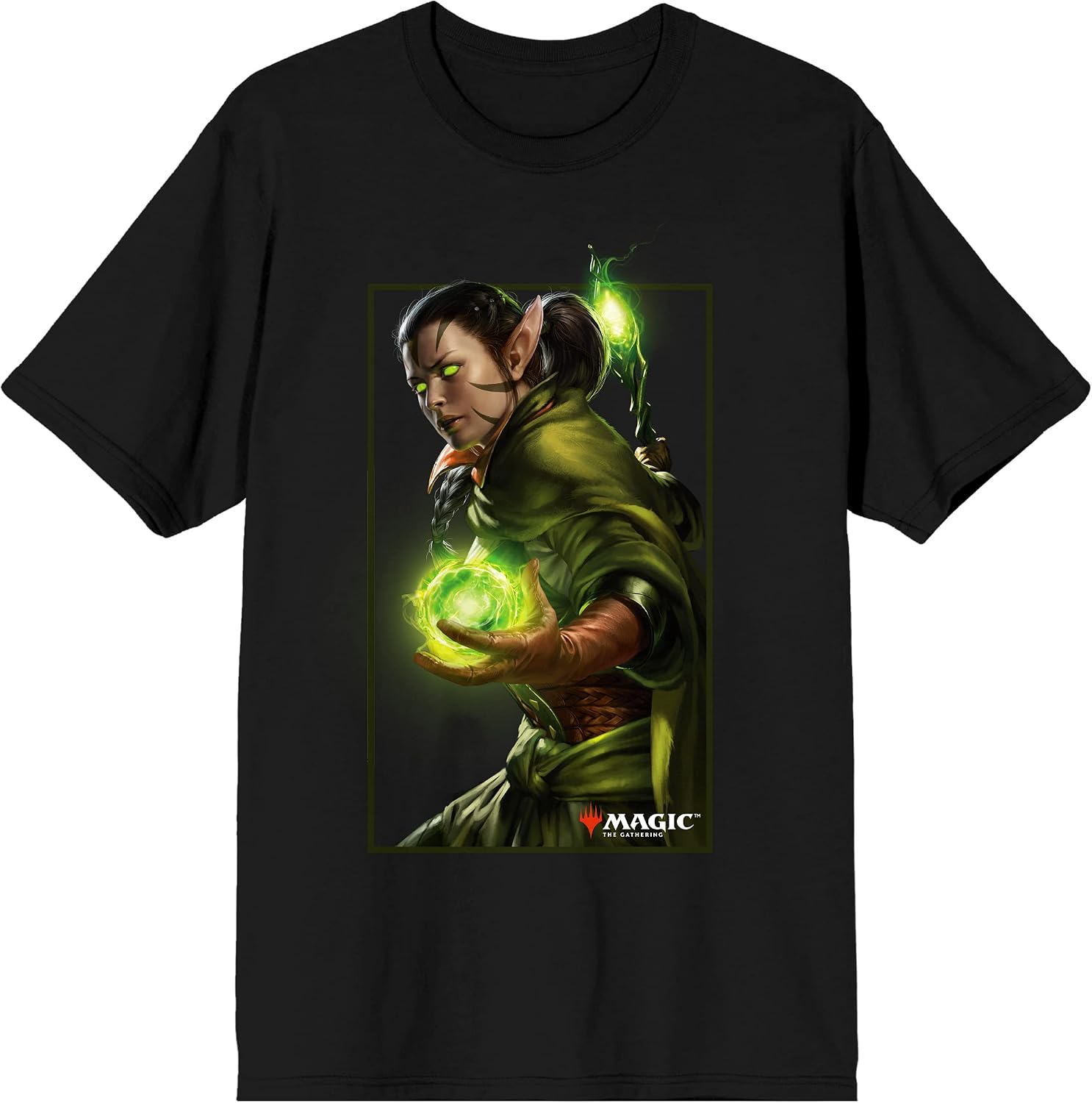 Magic: The Gathering Game Nissa Revane Character Mens Black Graphic Tee