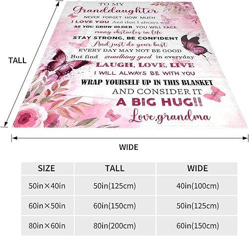 Miniatura 4 de WSDDOREM Manta para nieta, 60 x 50 pulgadas, regalo para abuela y abuelo para cumpleaños de nieta